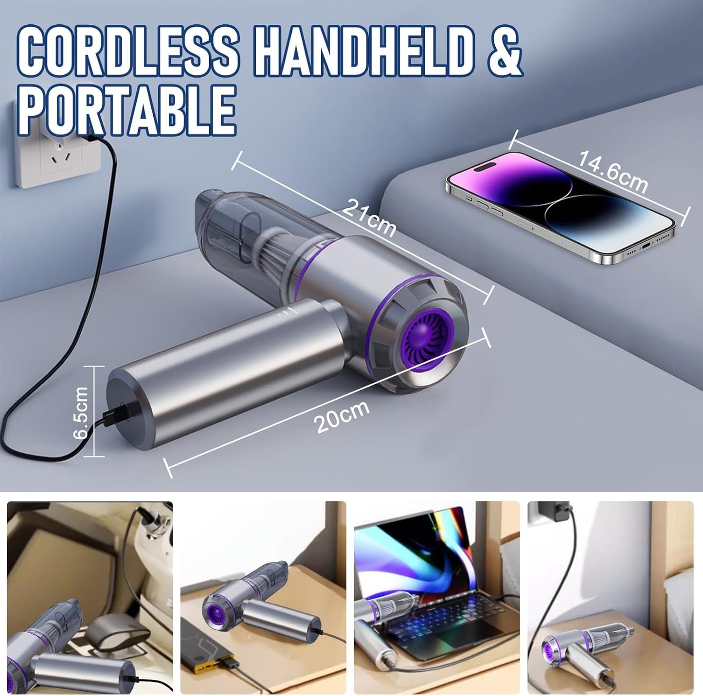 Aspirator Portabil Puternic pentru Mașină